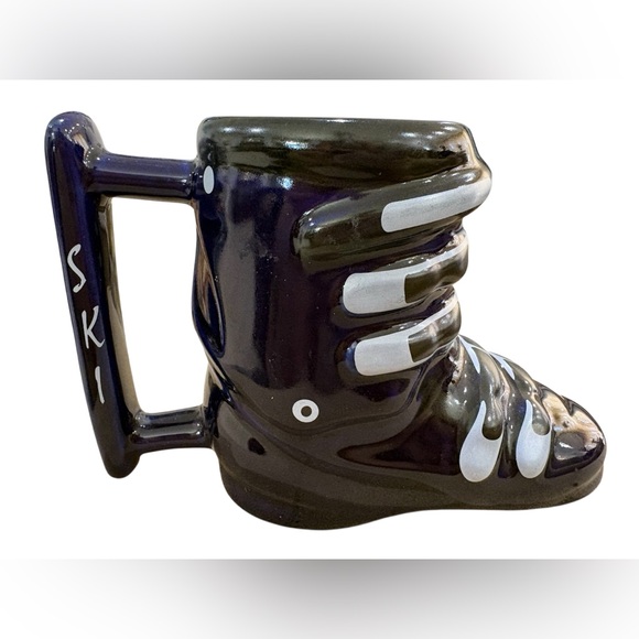 Killington Ski Lift Boot Mug Ceramic 3D Ski Boot Coffee Cup Novelty Dark Blue - Picture 2 of 6
